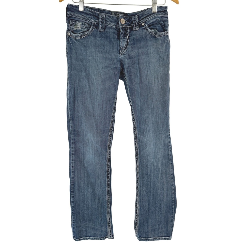 Silver Jeans Co Suki Flap 17 Bootcut Jeans Medium‎ Wash W29 L31 Thick Stitch